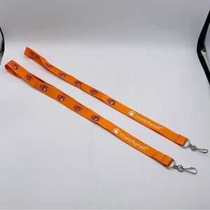 Lanyard Lot of 2 Anime Crunchyroll Comic Con NY SD 2022 Orange Black Clip Holder